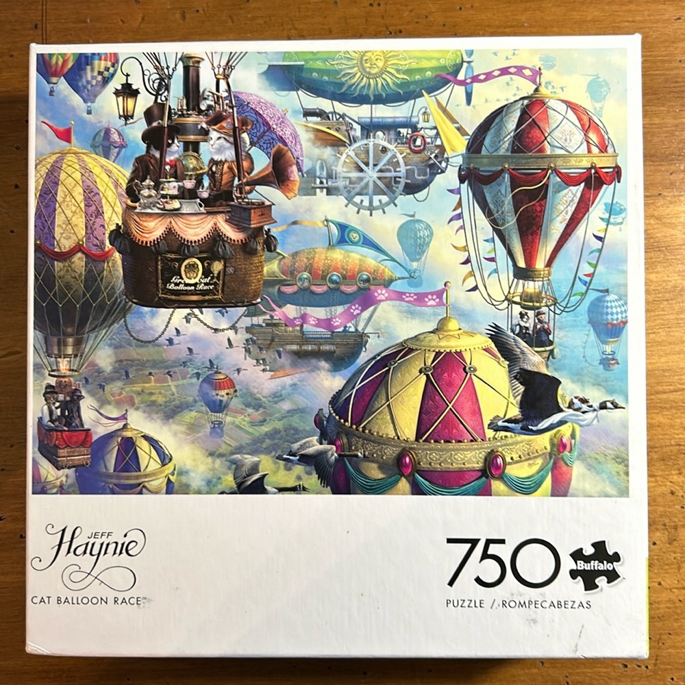 Jigsaw Puzzle, 750 pieces. Cat Balloon Race by Jeff Haynie